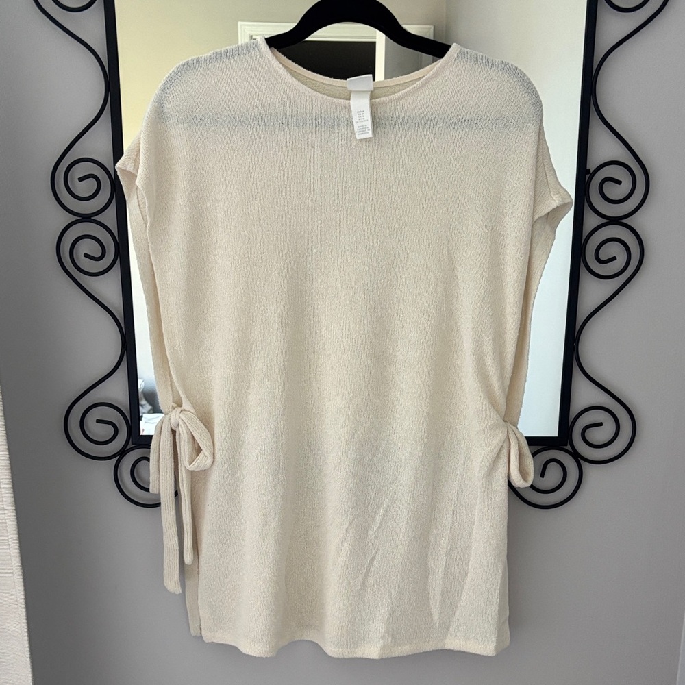 H&M Cream Tunic with Elegant Side Ties